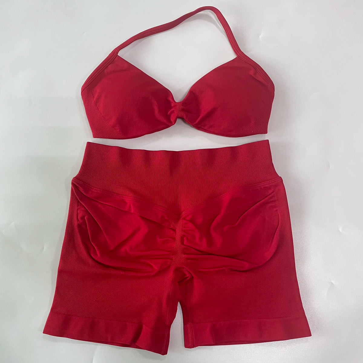 Women's Thin Strap Bra And Shorts Yoga Set
