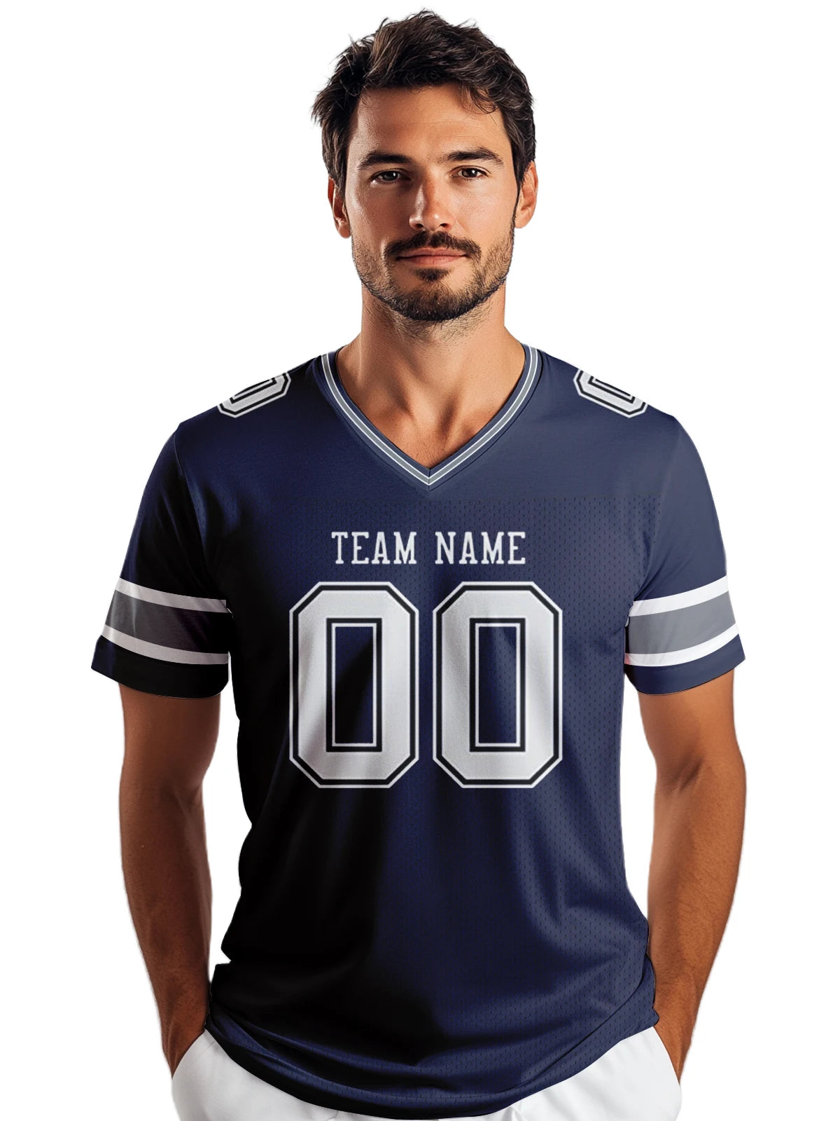 American Football Graphic Short Sleeve Sports Jersey with Number Print