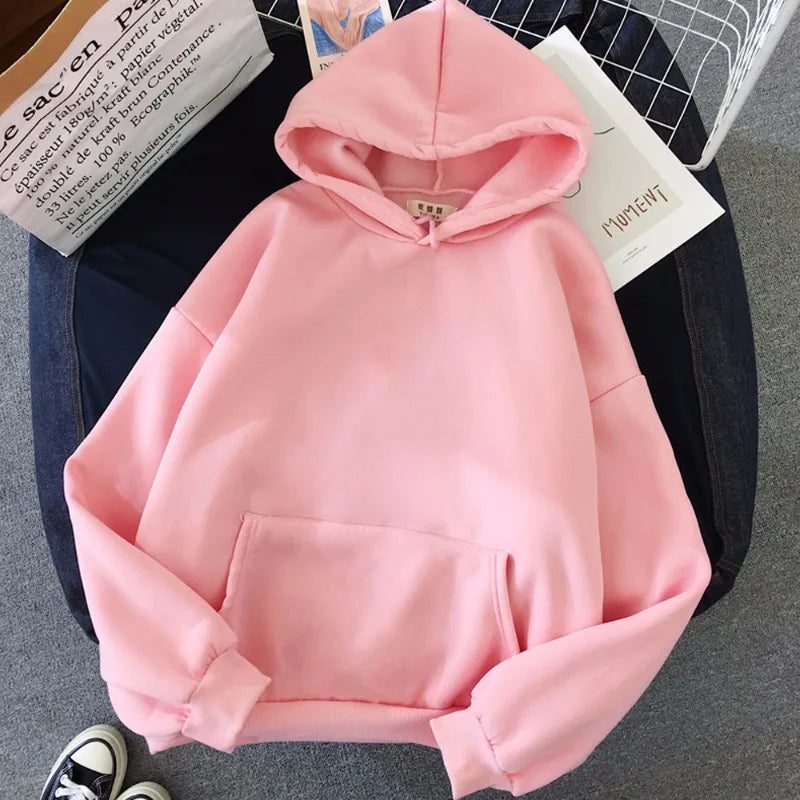 Long Sleeve Casual Hooded Sweatshirt with Relaxed Streetwear Styling