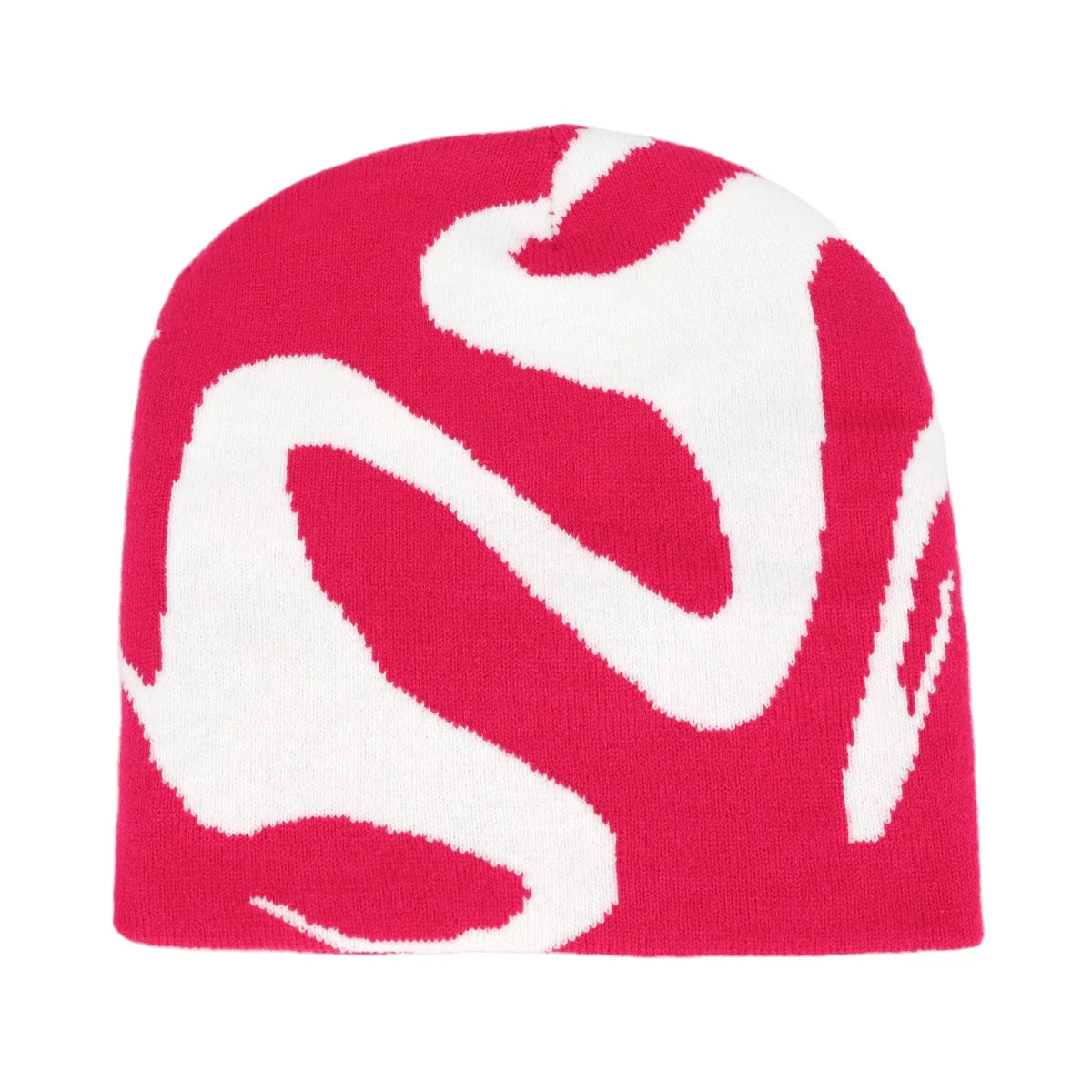 Graphic Knit Beanie with Letter and Pattern Style Options
