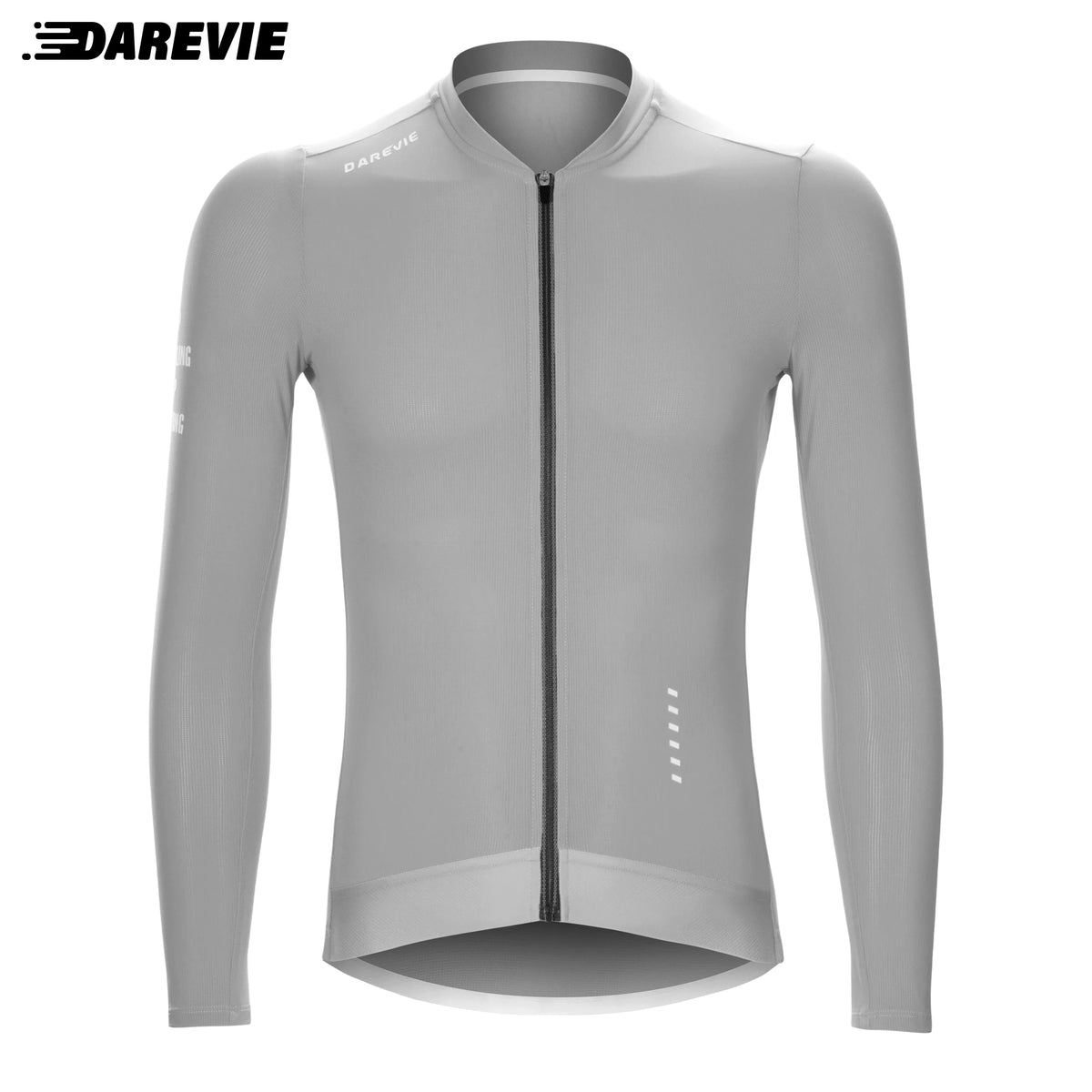Unisex Long Sleeve Cycling Jersey with Full Zipper and Pocket Details