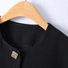 Vests For Women Autumn Metal Single Breasted I-shaped Closure Black Waistcoat Coat Drape Sleeveless Jackets 4XL