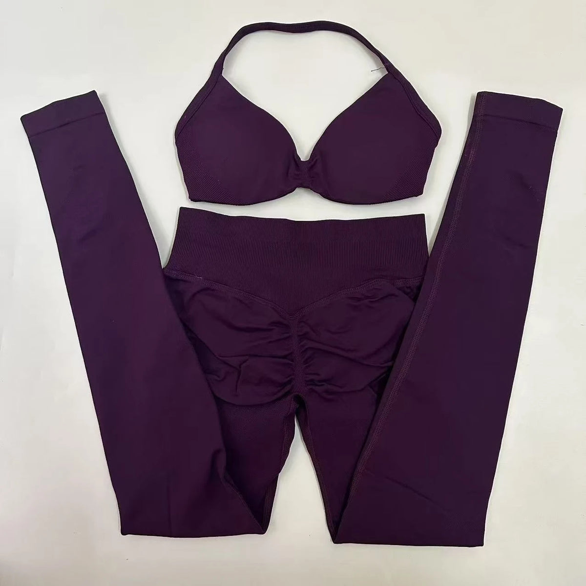Women's Strappy Bra And Leggings Yoga Set For Workout Outfits