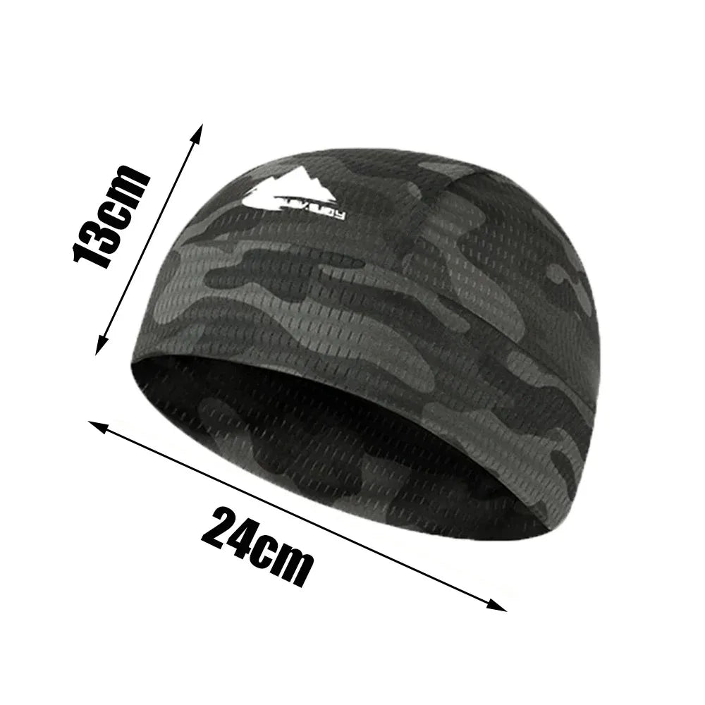 Unisex Close-Fitting Skull Cap with Paneled Crown for Cycling