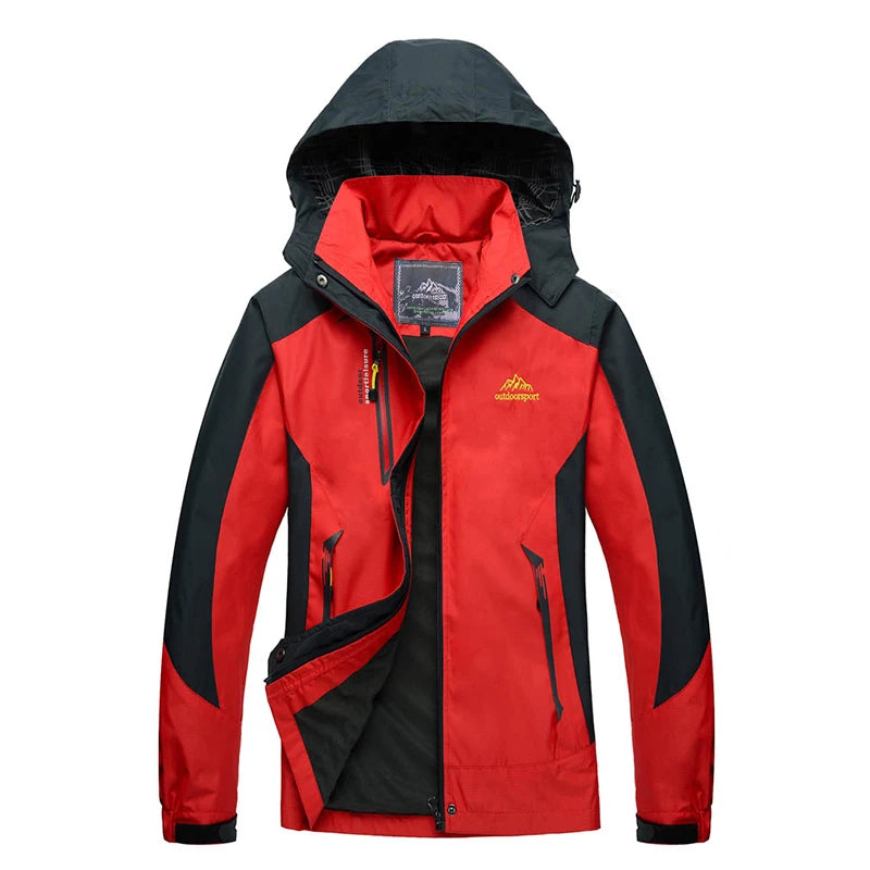 Color Block Hooded Full Zip Long Sleeve Outdoor Jacket