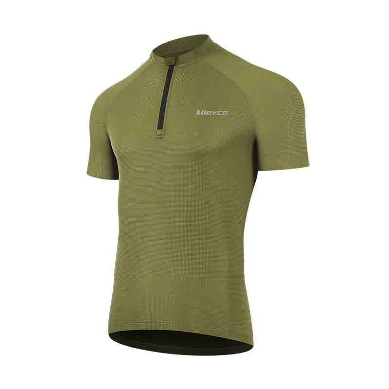 Men Seamless Cycling Jersey Short Sleeve Compression Breathable Sun Protection MTB Road Bike Jersey