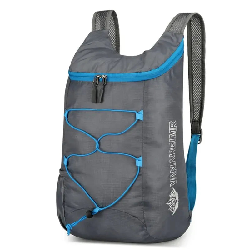Foldable Outdoor Backpack with Front Cord and Side Pockets