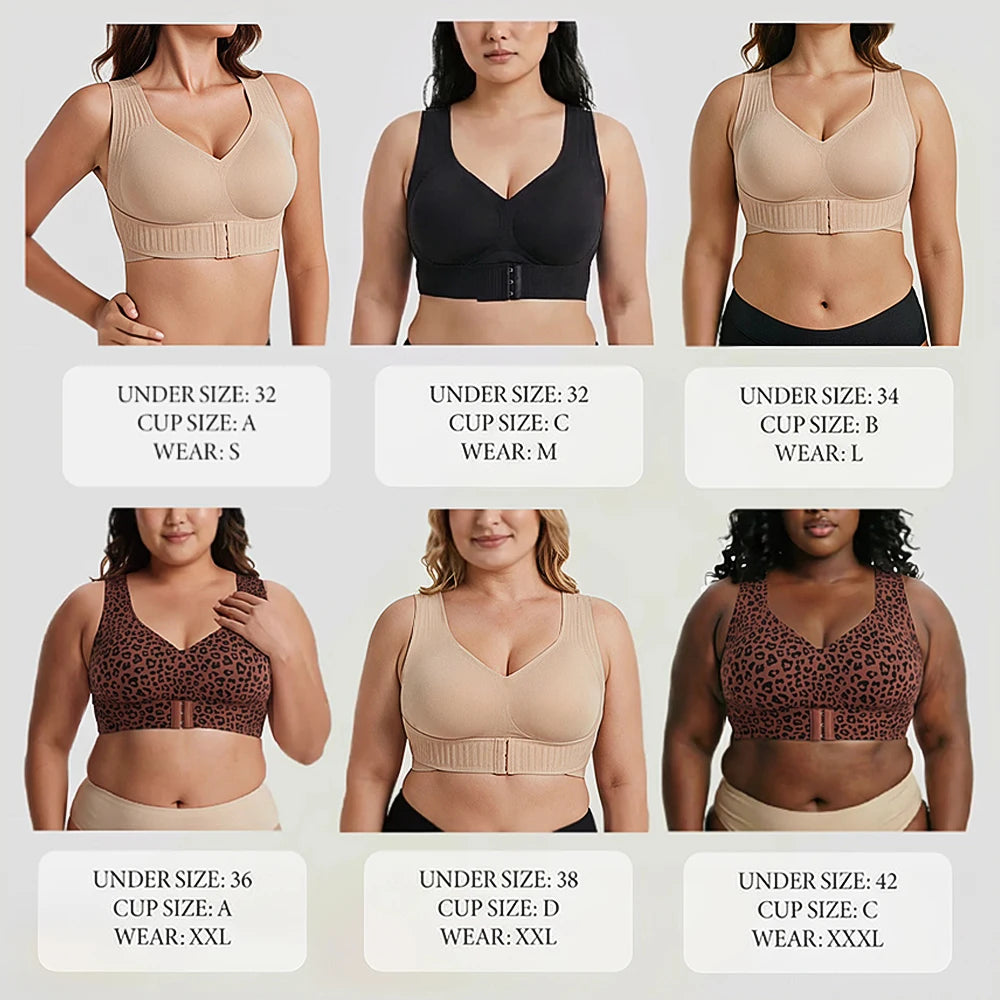 Women's Wide Strap Everyday Bra with Leopard Print Options