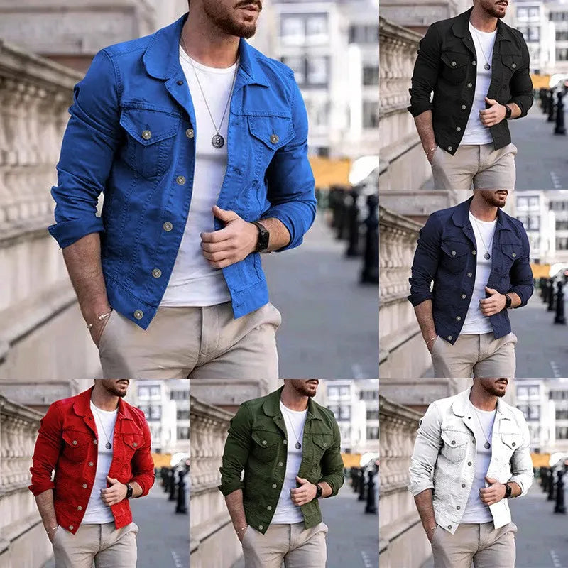 Long Sleeve Button Front Casual Denim Streetwear Jacket