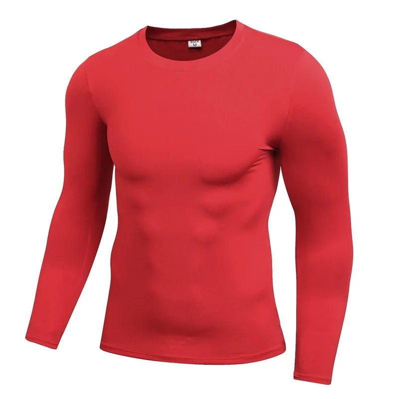 Fitted Crew Neck Long Sleeve Compression T Shirt
