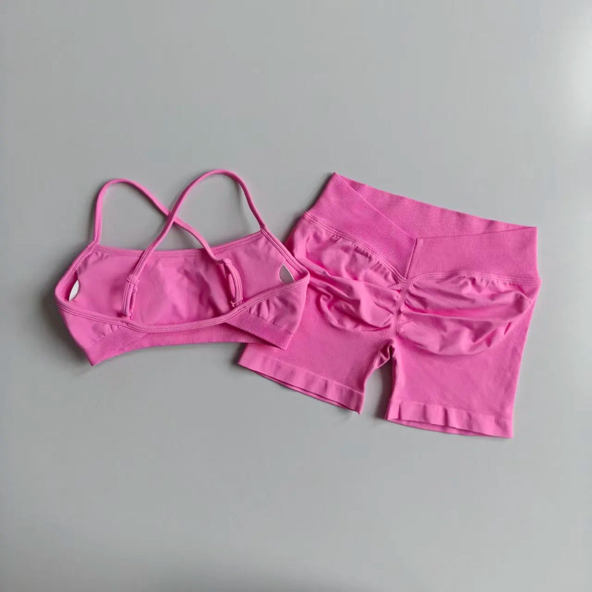 Women's Cross Strap Bra And Shorts Yoga Set