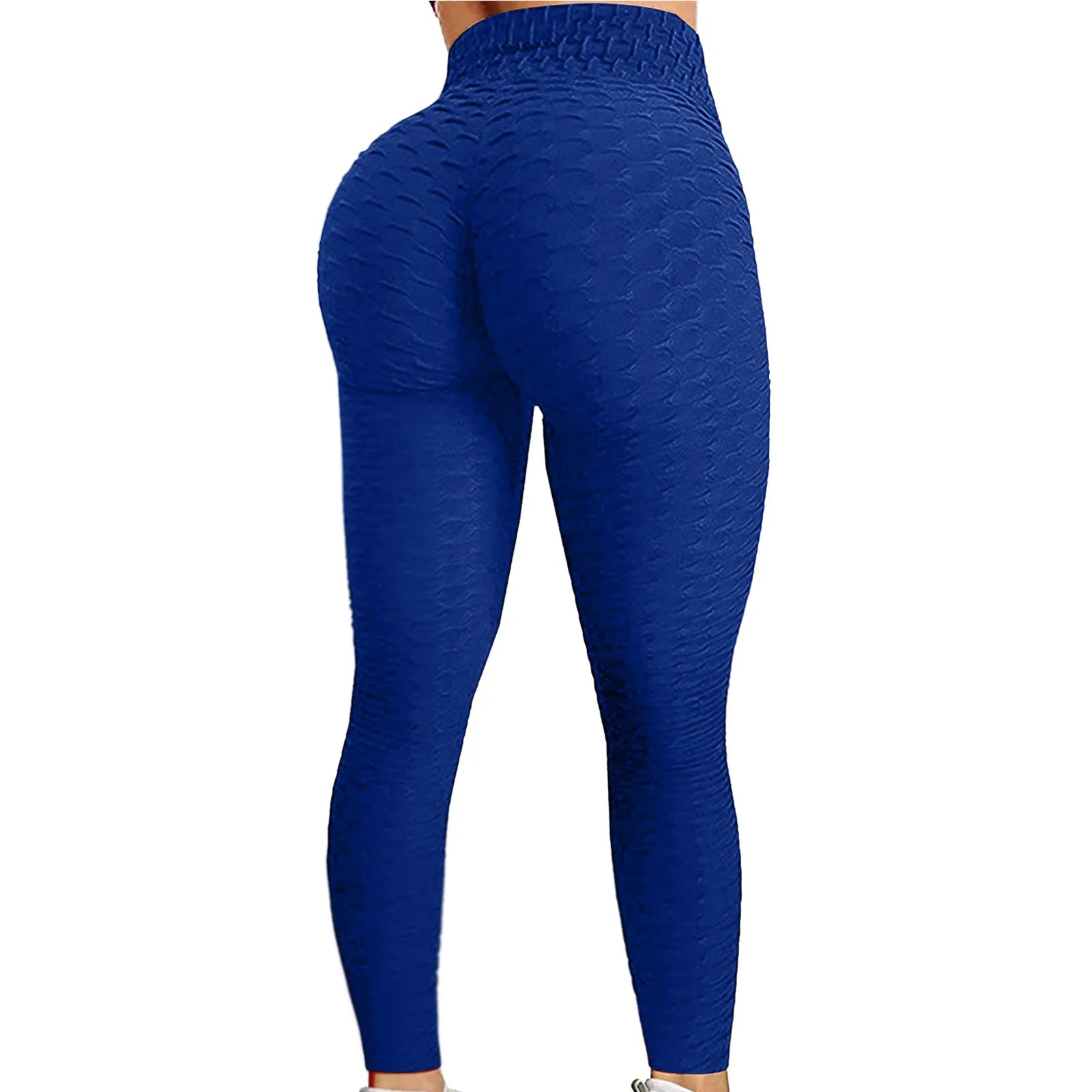 Women's Textured High-Waist Full-Length Yoga Leggings with Elastic Waistband for Everyday Workouts