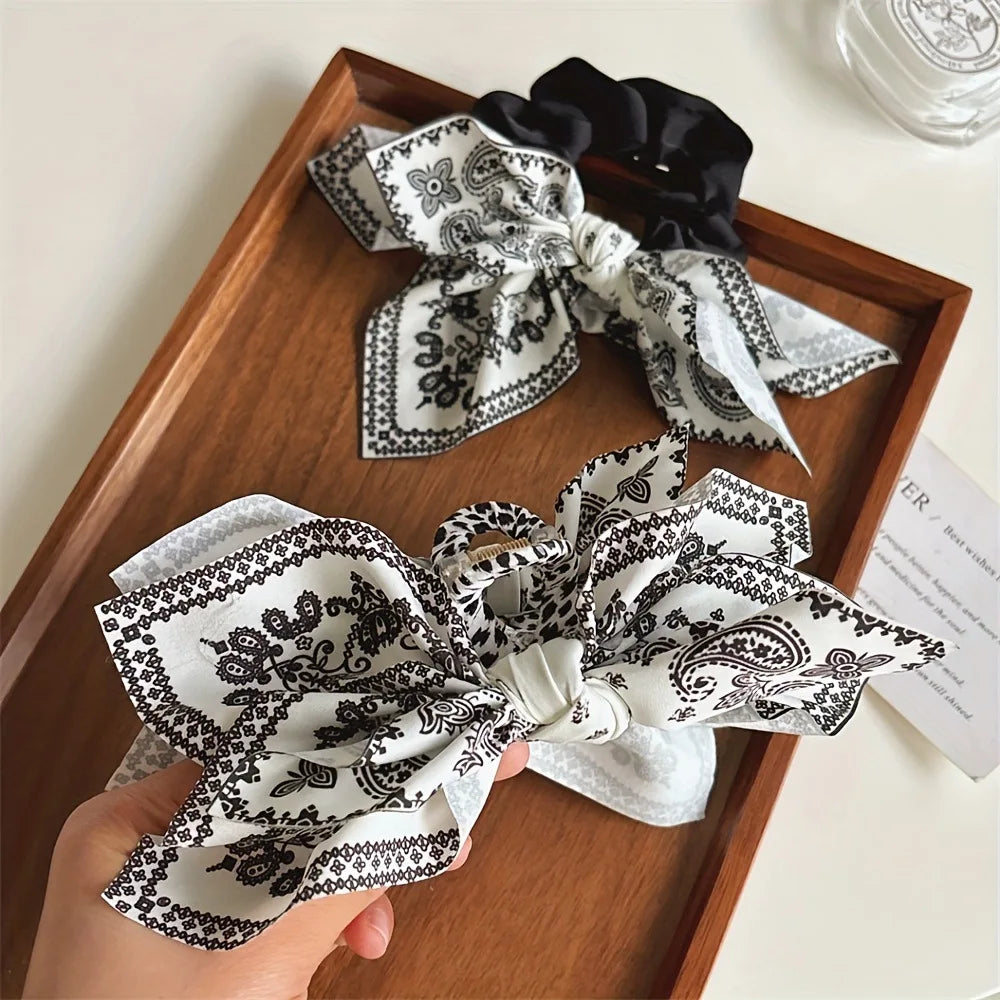 Decorative Paisley Bow Claw Hair Clip for Everyday Hair Styling