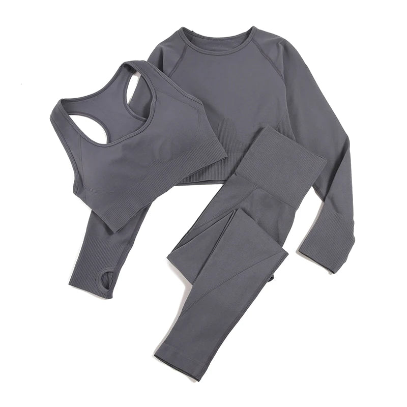 Women's Variable Sleeve Top And Bottoms Yoga Set