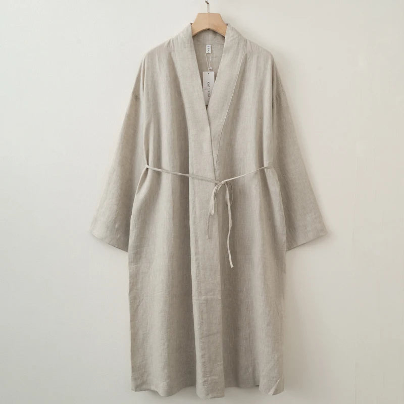 Long Drawstring Open Front Cardigan for Layering over Outfits
