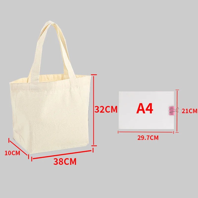Plain Canvas Style Tote Bag with Long Shoulder Handles