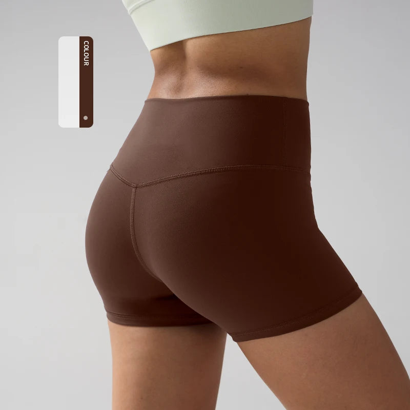 Women's High Waist Nylon Blend Shorts for Yoga and Fitness