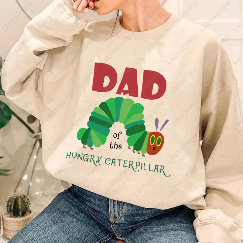 Caterpillar Graphic Long Sleeve Pullover Casual Sweatshirt for Layering