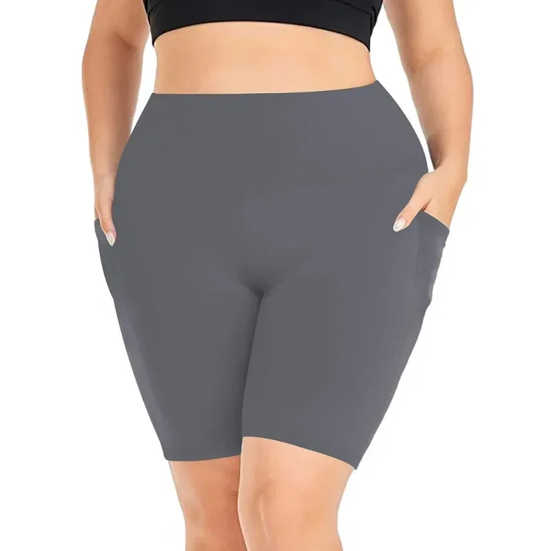 Women's High Waist Side Pocket Cycling Shorts For Workout Outfits