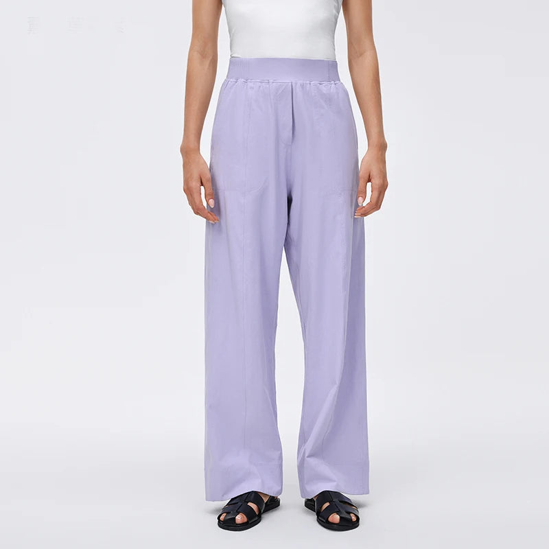 Women's High Waist Nylon Blend Cropped Wide Leg Pants for Yoga
