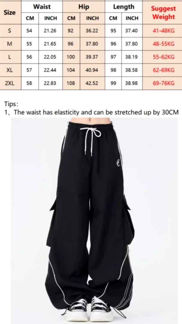 Women's Loose Wide Leg Pants with Contrast Stripe Style Options