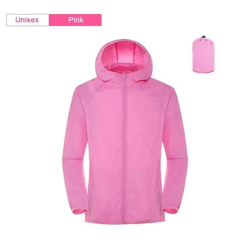 Hooded Long Sleeve Full Zip Outdoor Hiking Jacket with Pockets