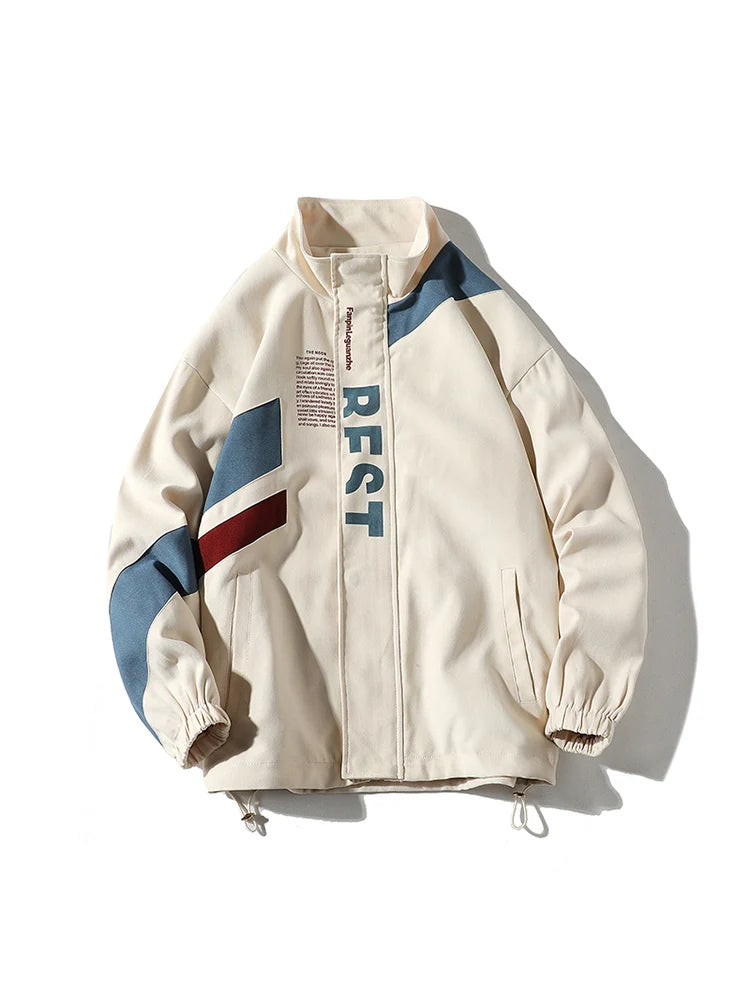 Color Block Long Sleeve Casual Streetwear Racing Style Jacket