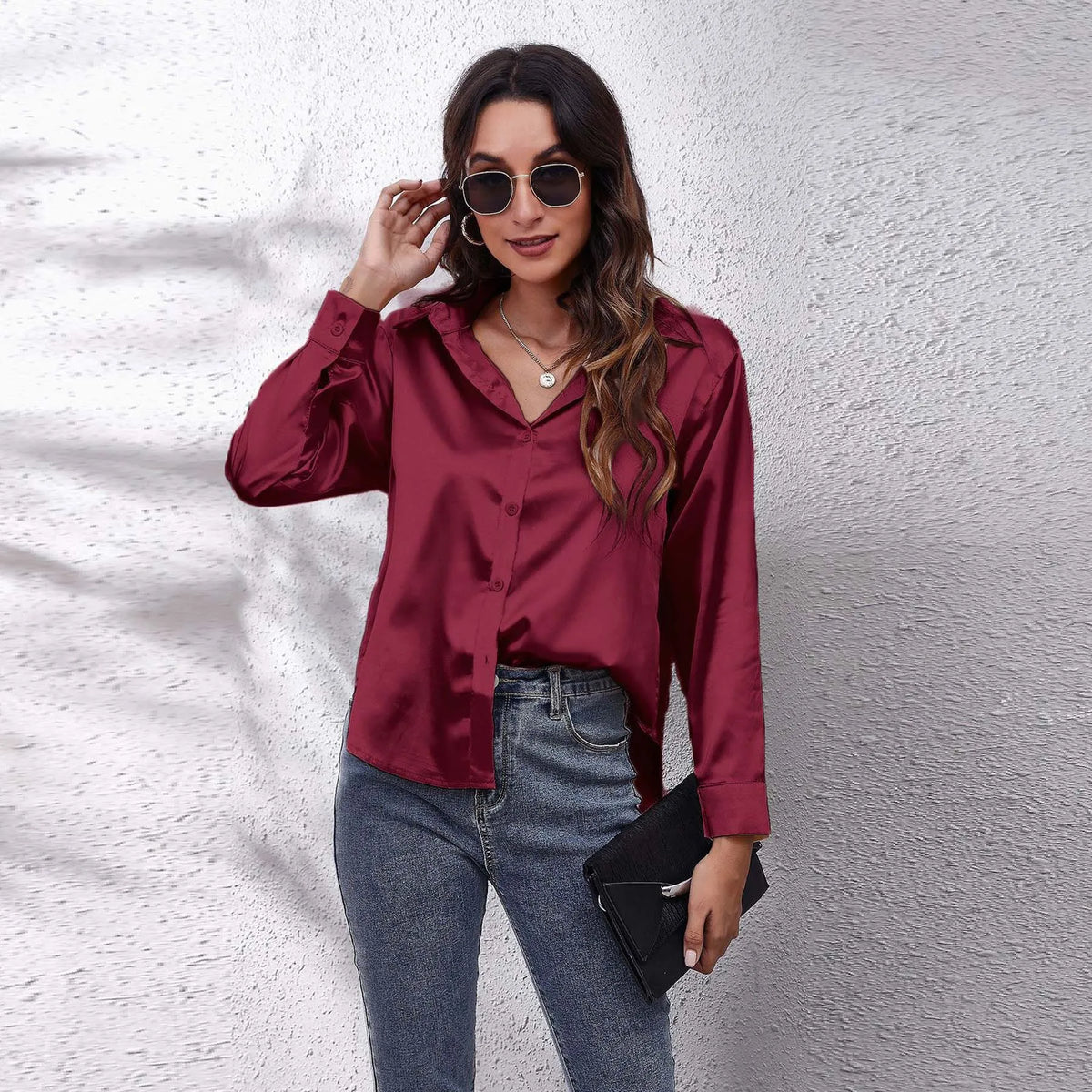 Women's Collared Long Sleeve Shirt