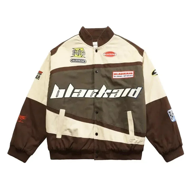 Color Block Long Sleeve Casual Streetwear Racing Style Jacket