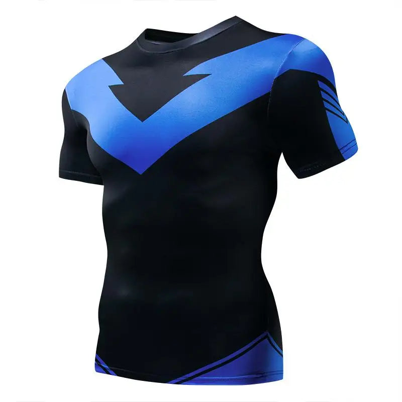 Fitted Sports Compression Shirt with Original Sleeve Style Options