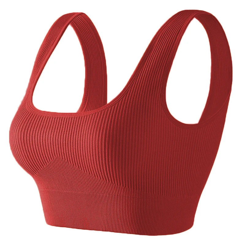 Women's Ribbed Scoop Neck Sports Bra