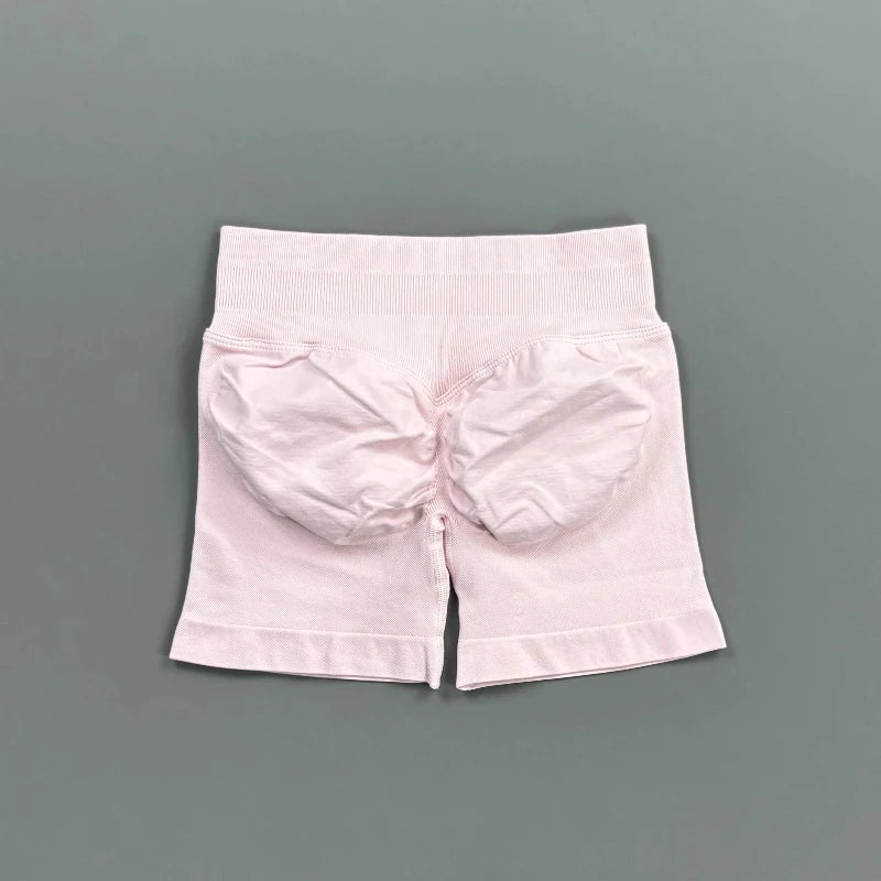 Women's High Waist Nylon Blend Scrunch Shorts for Gym Training