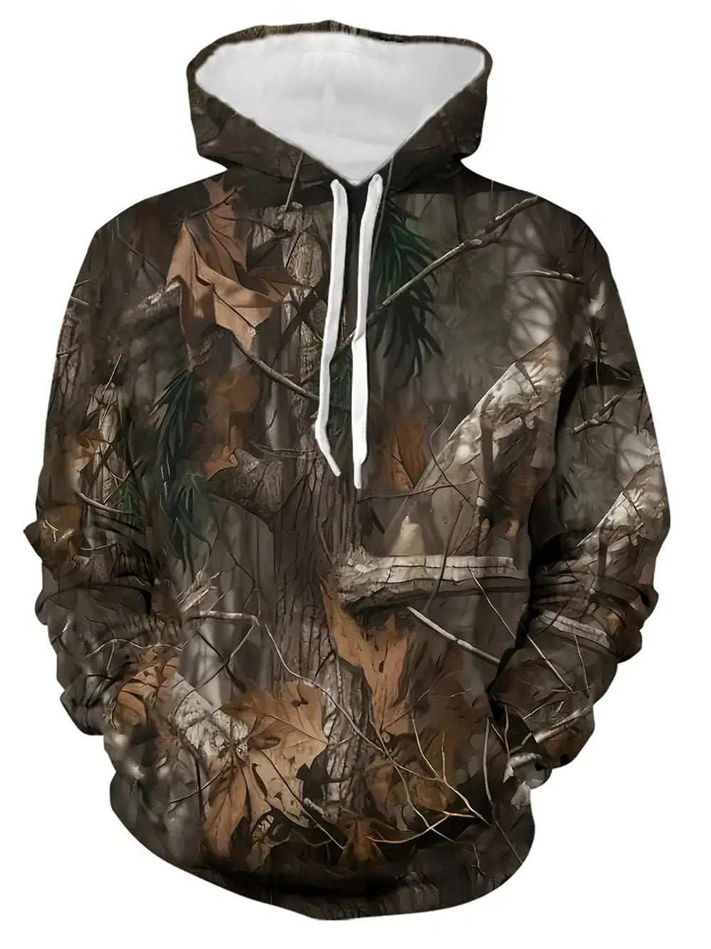 Leaf Camouflage Long-Sleeve Pullover Hoodie