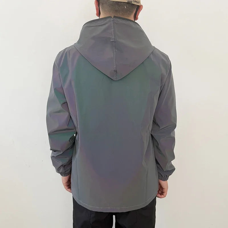 Hooded Long Sleeve Full Zip Casual Streetwear Jacket