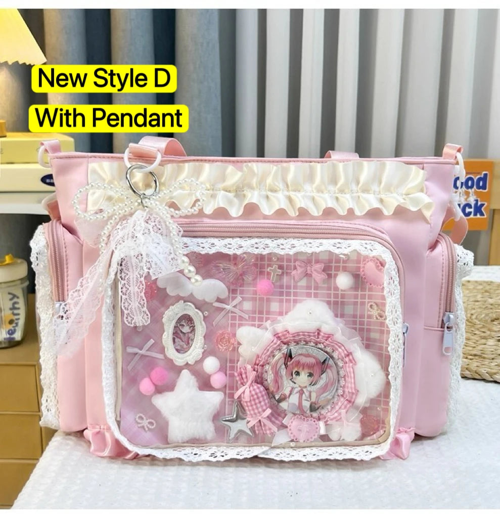 Decorative Display Tote Bag with Transparent Front Pocket