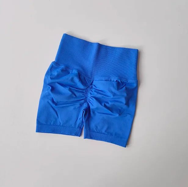 Women's High Waist Scrunch Back Polyester Shorts for Gym Workouts