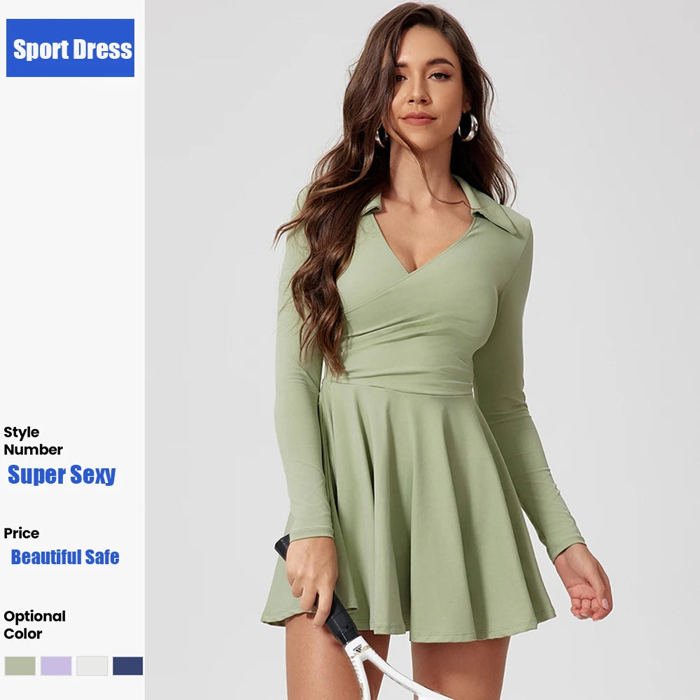 Women's Long-Sleeve A-Line Tennis Dress