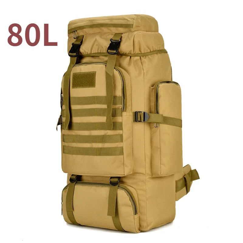 Large Outdoor Backpack with Webbing and Side Compression Straps