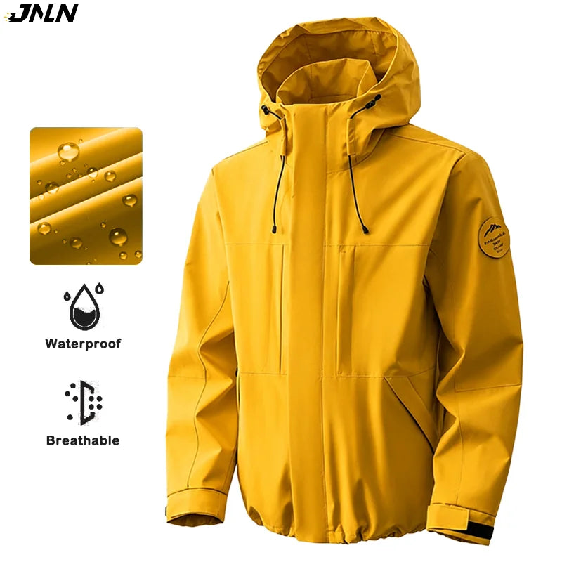 Hooded Long Sleeve Full Zip Outdoor Hiking Jacket with Pockets