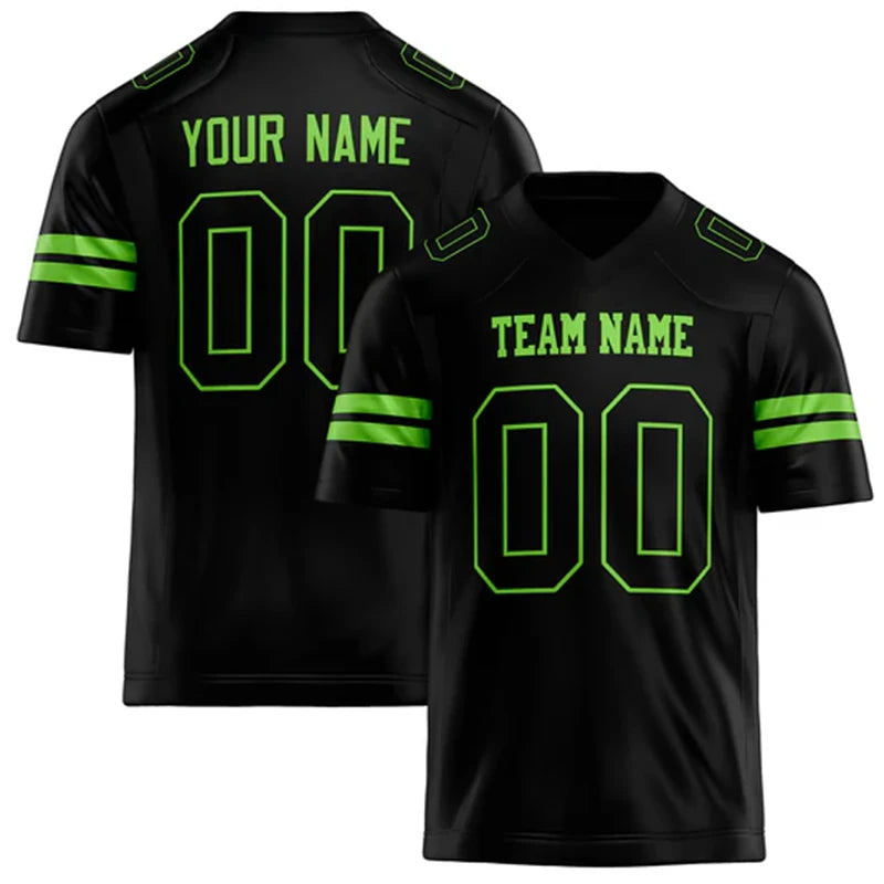 Black Number Football Short Sleeve Jersey For Sports Outfits