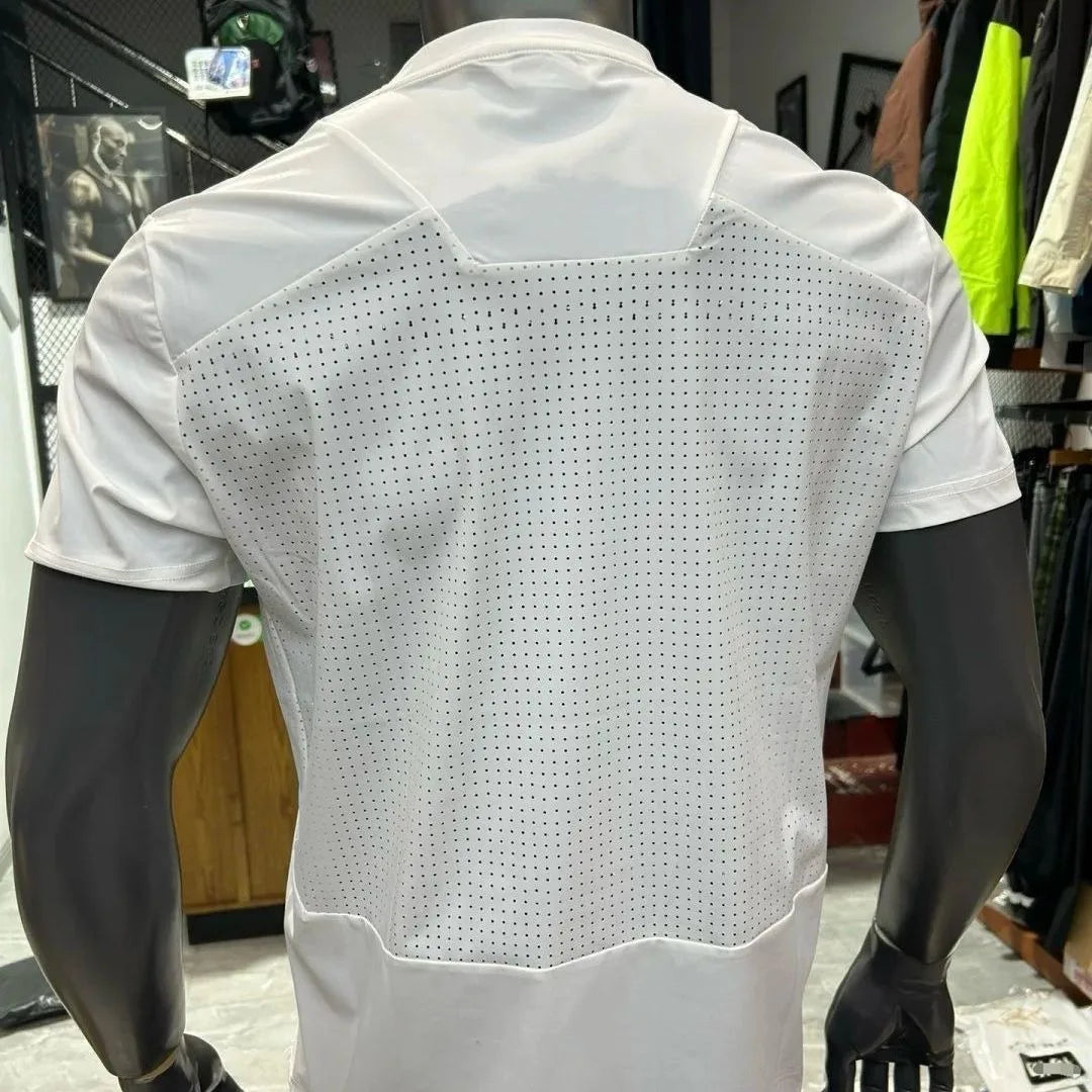 Solid Short Sleeve Collared Casual Polo Shirt with Button Placket