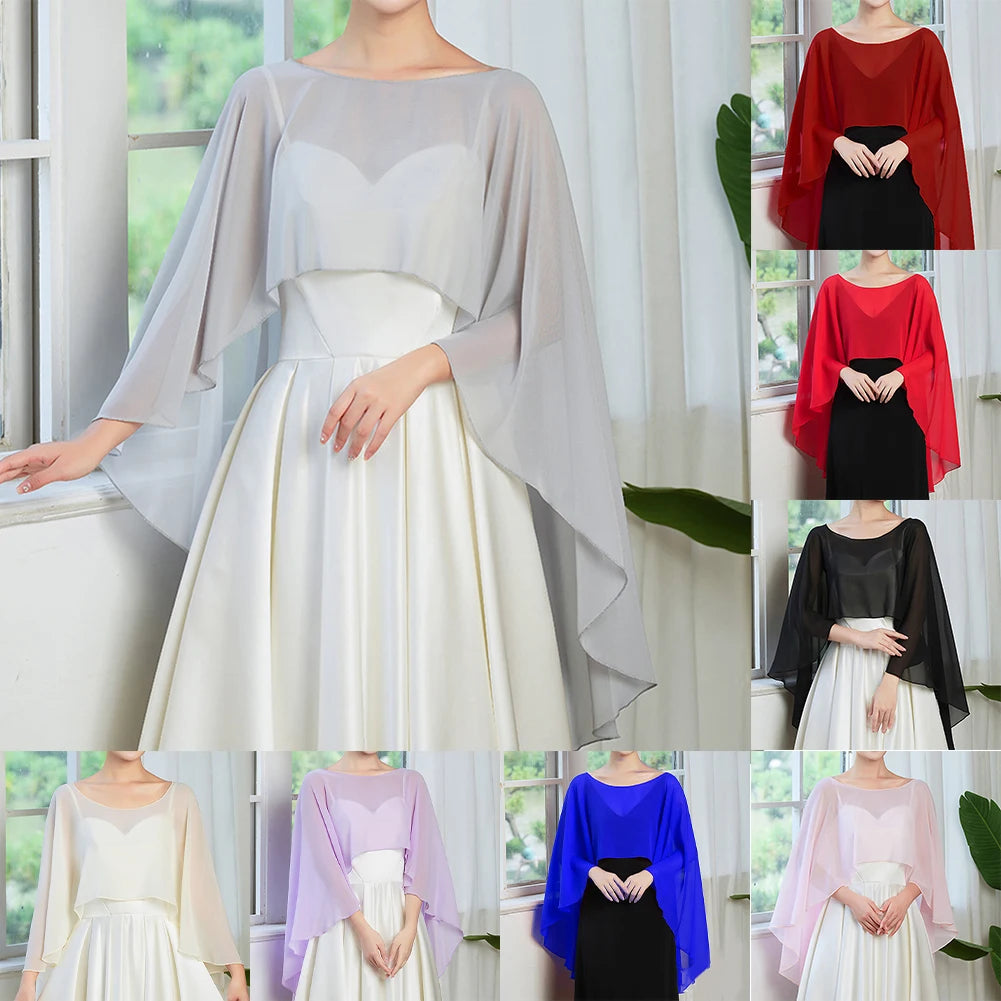 Sheer Flowing Drape Cape for Layering over Outfits