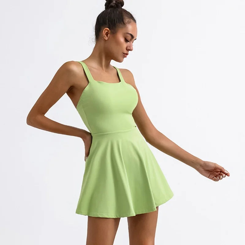 Women's Open-Back Sleeveless Tennis Dress