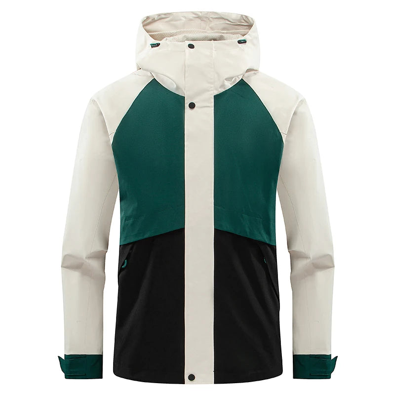 Hooded Color-Block Windbreaker Jacket for Hiking and Everyday Outdoor Wear
