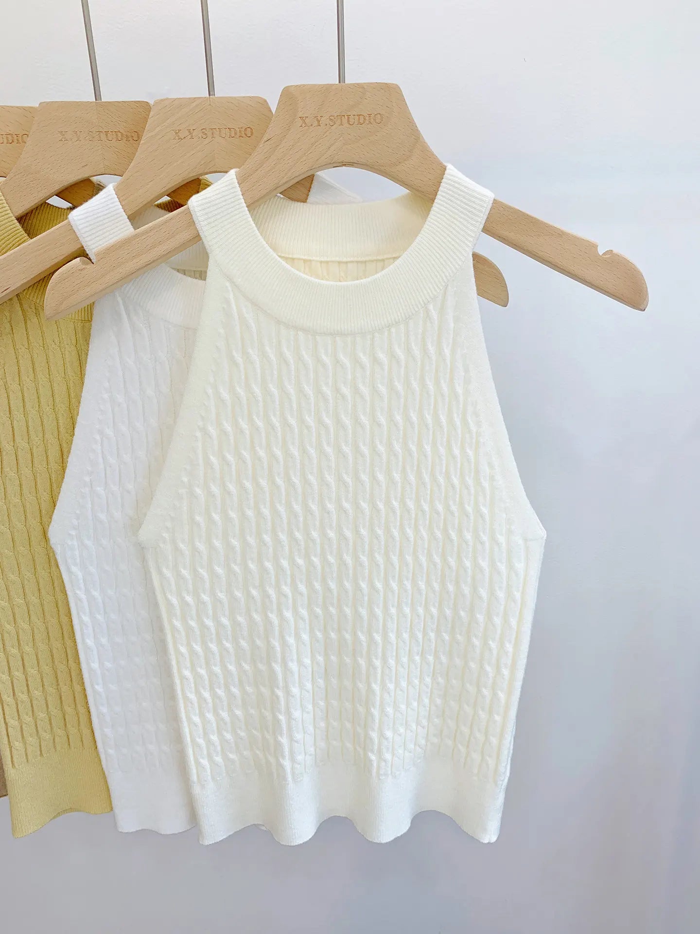 Women's High Neck Ribbed Polyester Crop Tank Top with Sleeveless Cut
