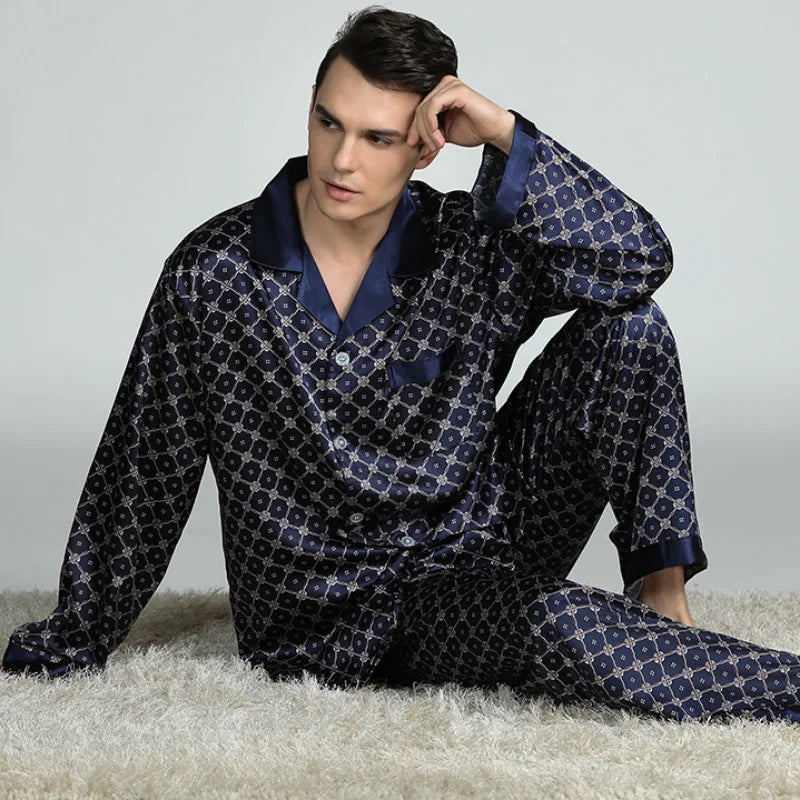Men's Printed Button Front Pajamas with Matching Lounge Style Options