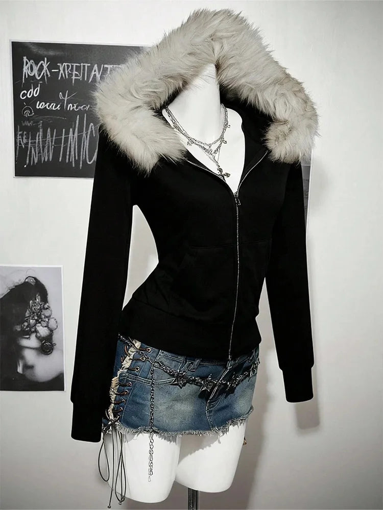 Long Sleeve Full Zip Casual Hooded Sweatshirt for Layering
