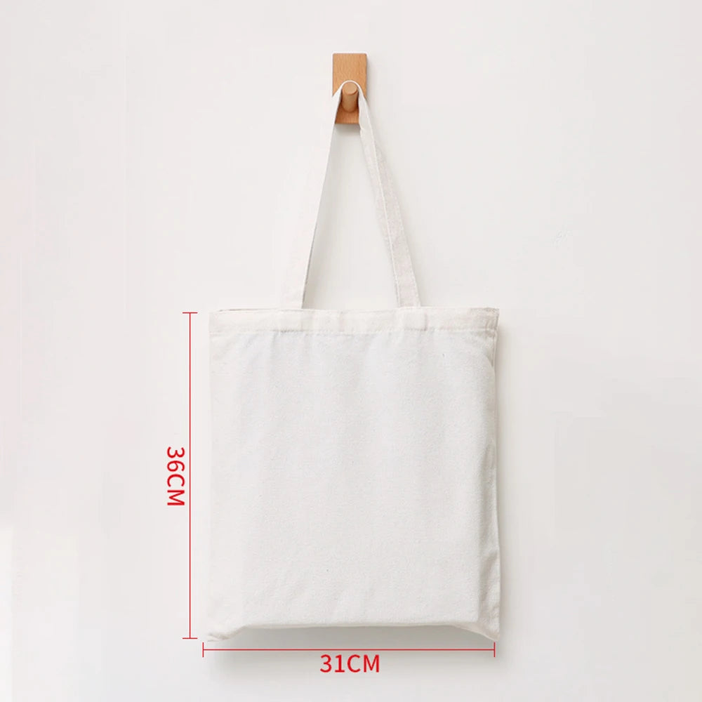 Plain Canvas Style Tote Bag with Long Shoulder Handles