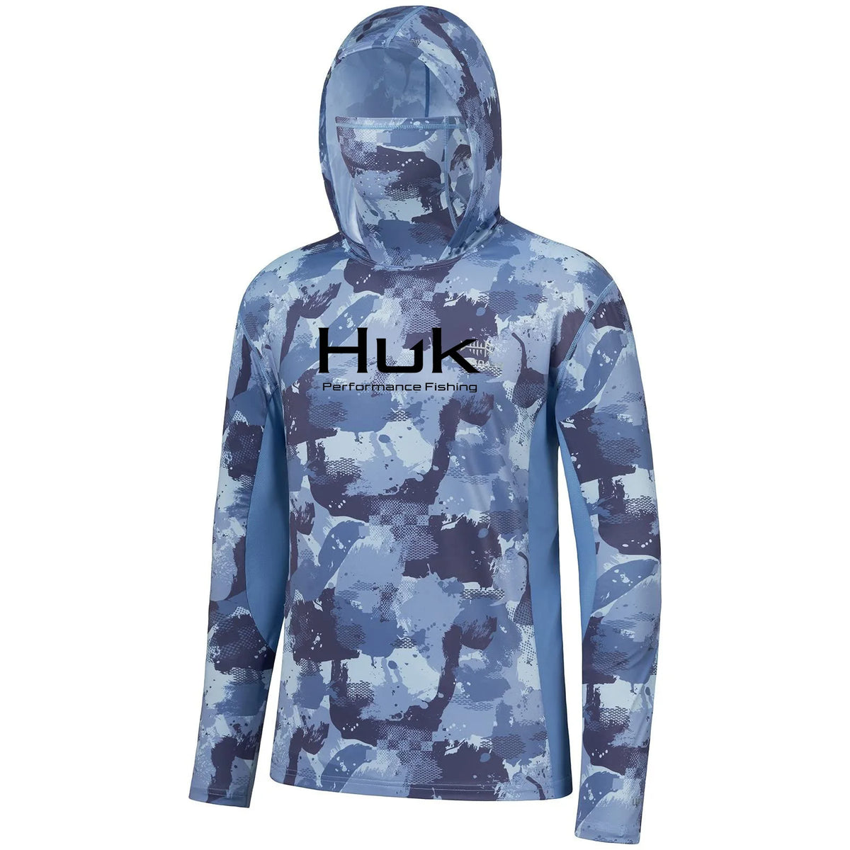 Men's Fishing-Print Long-Sleeve Hooded Top