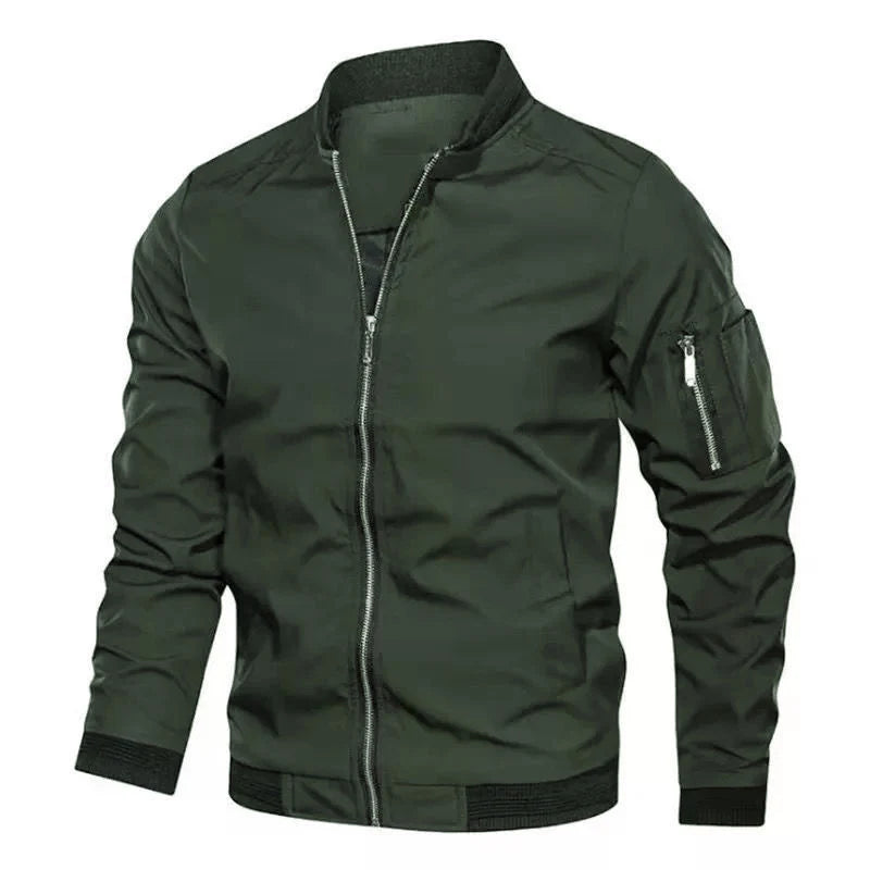 Long Sleeve Casual Streetwear Jacket with Front Closure and Pockets